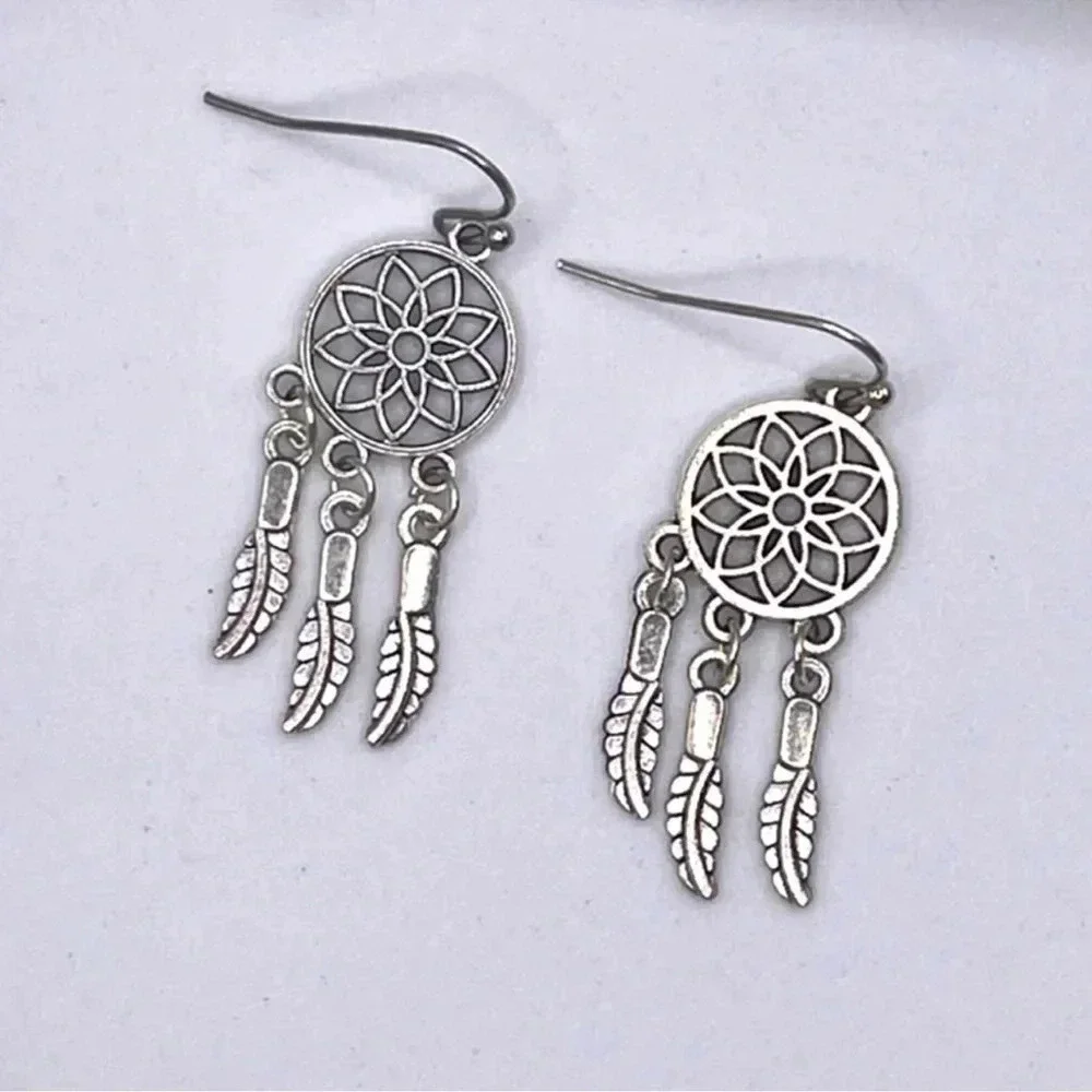 Silver Dream Catcher Earrings